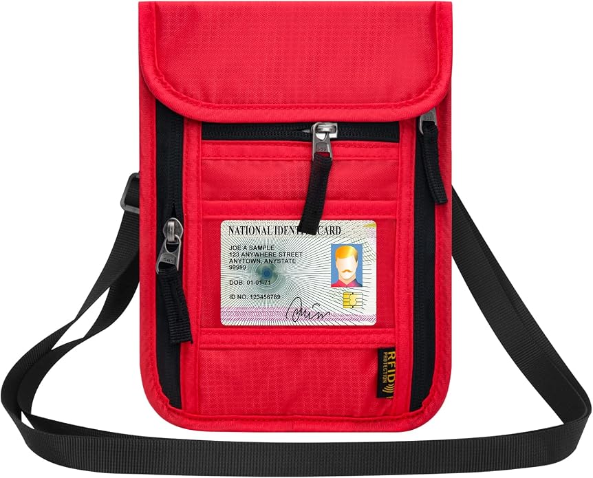 Neck Wallet for Travel, Passport Holder Neck Pouch for Men Women by HOTEMIA