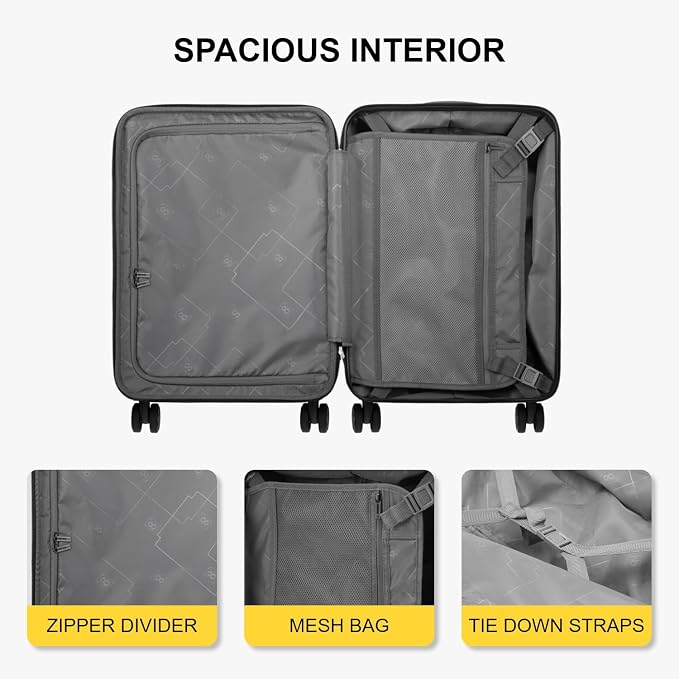 LEVEL8 Grace Hard Shell Carry on Luggage - Image 5