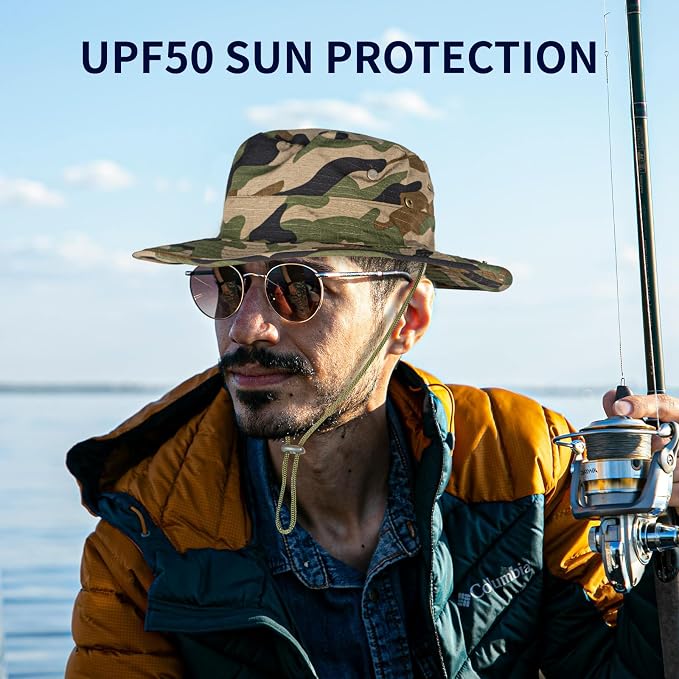 Sun Hats for Men Women Boonie Hat Foldable Fishing Hat UPF 50+ Bucket Hat for - Image 4