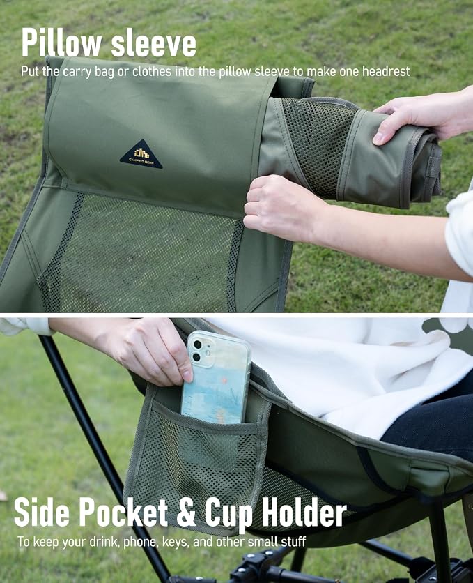 iClimb Ultralight Compact Camping Folding Beach Chair - Image 6