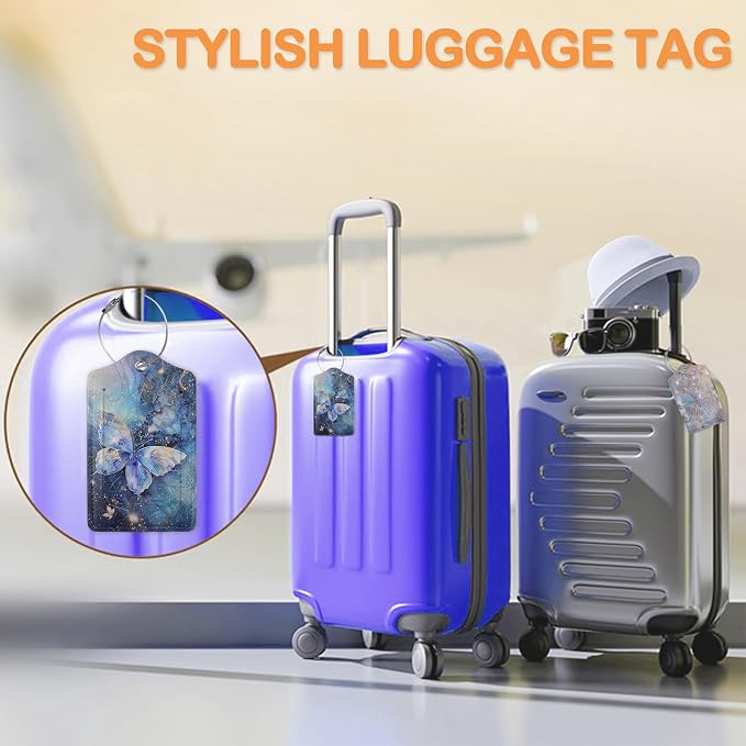 Starlit Crystal Butterfly PU Leather Luggage Tags - Image 5