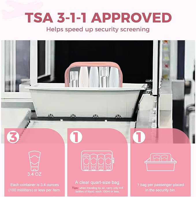 Moyad TSA Approved Clear Toiletry Bag, 2 Pack Quart Size 3-1-1 Liquids Pouch - Image 2