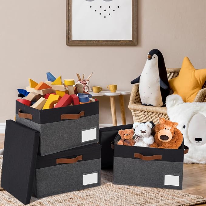 GhvyenntteS Storage Bins with Lids 6 Pack, Large Storage Baskets with Lid and 3 - Image 6