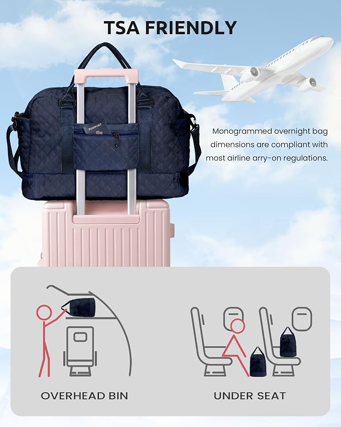 Initial Duffle With Shoe Compartment, Personalized Weekender, Monogram - Image 4