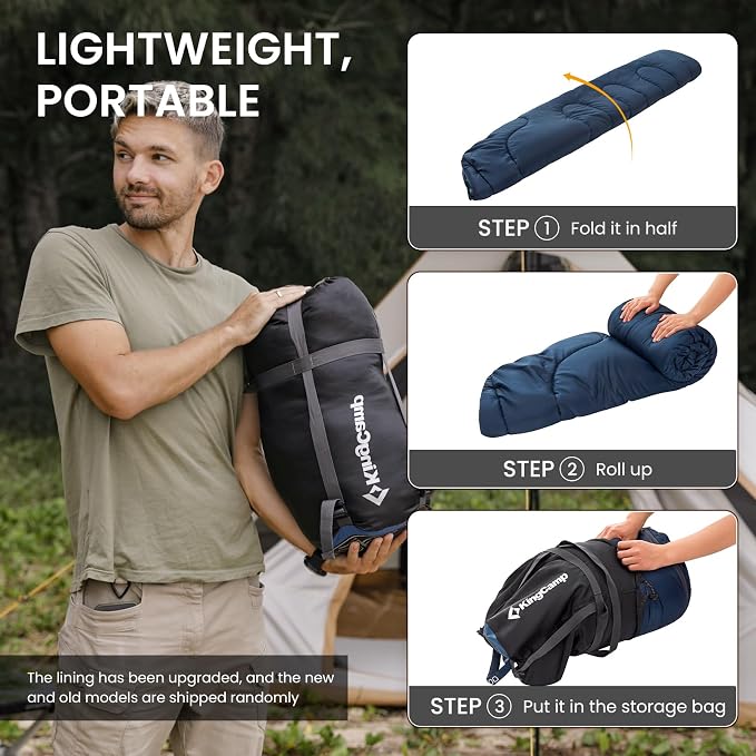 KingCamp Sleeping Bag for Adults, Cold Weather & Warm XL Big and Tall Flannel - Image 7