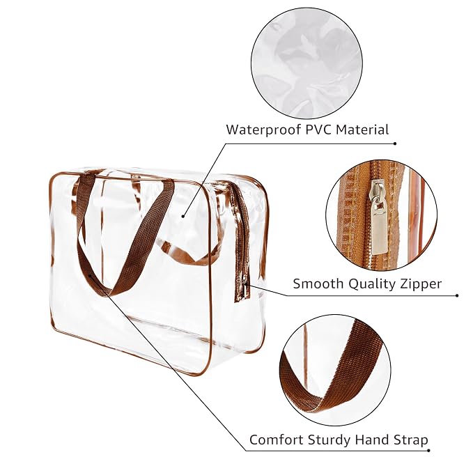2Pcs Crystal Clear PVC Travel Toiletry Bag Kit - Image 4