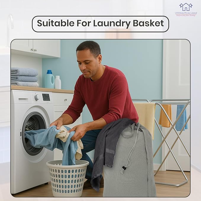 LFH Home Cotton Canvas Extra Large Laundry Bag - Image 6