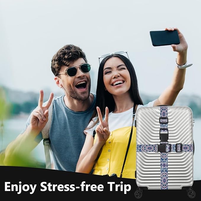 2 Pack Luggage Straps for Suitcases Adjustable Luggage Belt TSA Approved - Image 5