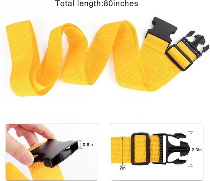 4Pcs Luggage Straps for Suitcase Travel Accessories TSA Approved, 80In Long - Image 3