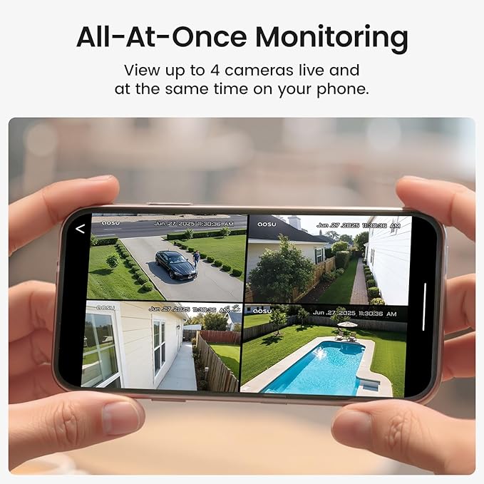 aosu Security Cameras Outdoor Wireless, 4 Cam-Kit, No Subscription, - Image 3