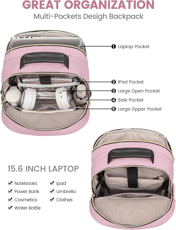 LOVEVOOK Laptop Backpack Purse for Women, Work Travel Computer Bags, College - Image 3