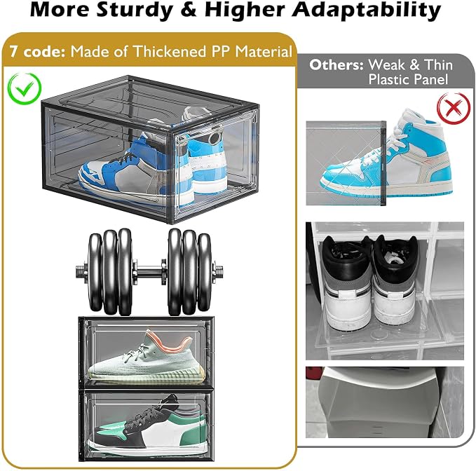 7 code Large Clear Shoe Boxes Organizer【Thicker Material】 Stronger Shoe Box - Image 5