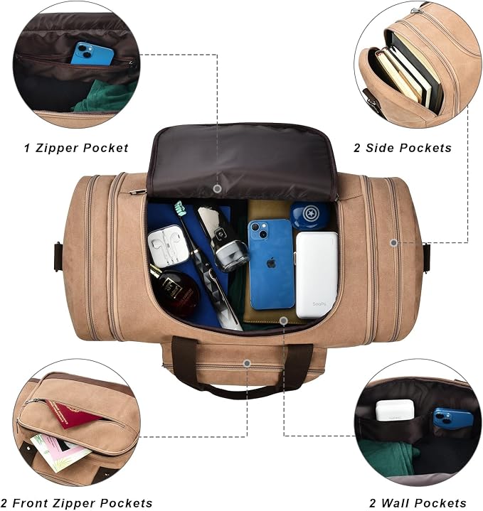 Dimayar Expandable Duffle Bag for Men, 50L Large-Capacity Weekender, - Image 4
