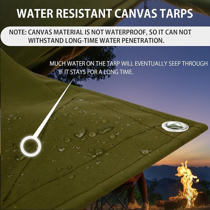FoundGo Canvas Tarp 4x4ft Heavy Duty Waterresistant Tarps - Image 4