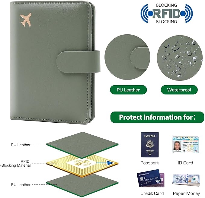 Melsbrinna Premium Leather Passport Holder Covers Case, Waterproof Rfid - Image 3