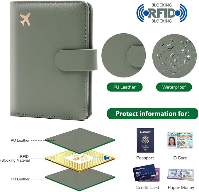 Melsbrinna Premium Leather Passport Holder Covers Case, Waterproof Rfid - Image 4
