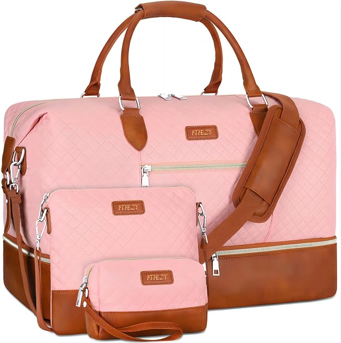 Weekender Bag for Women, Travel Duffel Bag Carry On Overnight Bag by ITIEZY