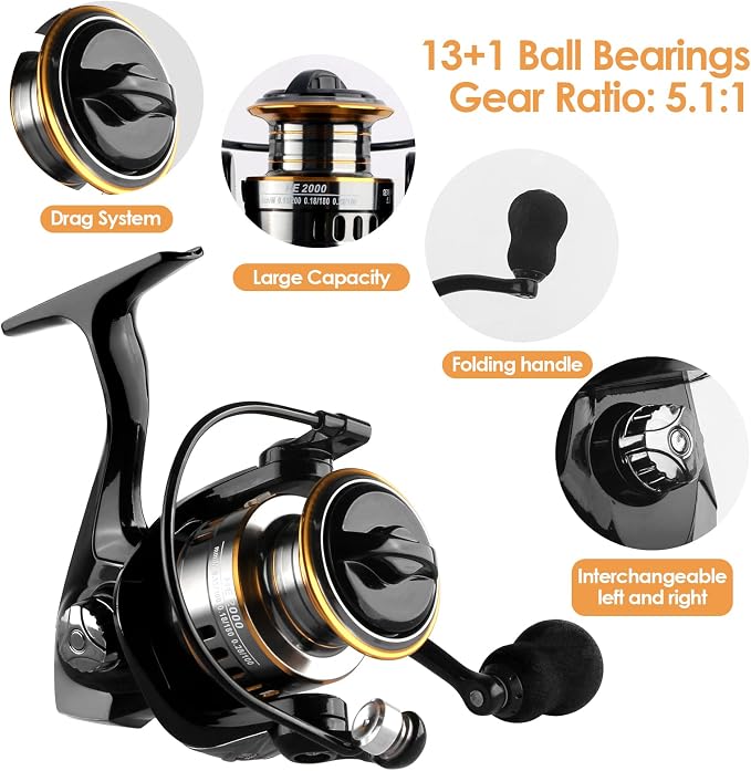mouhike Carbon Fiber Telescopic Fishing Rod Reel Combo Lightweight Collapsible - Image 5