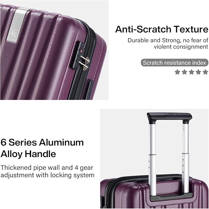 Hanke Expandable Hard Shell Luggage Sets 2 piece Carry on Luggage - Image 6