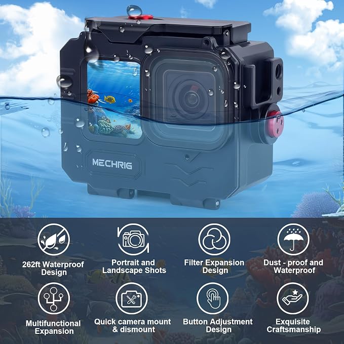Aluminum Waterproof Case for GoPro HERO13 Black HERO12 HERO11 HERO10 HERO9 - Image 2