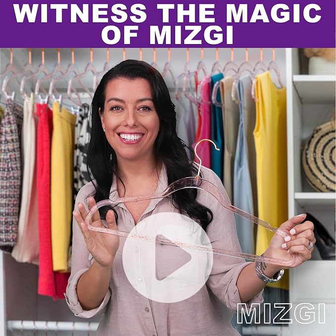 MIZGI Premium Clear Invisible Acrylic Hangers, Crystal Plastic Hangers - Image 7