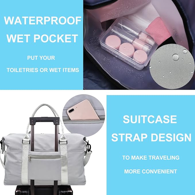 Travel Duffle Bag, Waterproof Sport Tote Gym Bag - Image 4