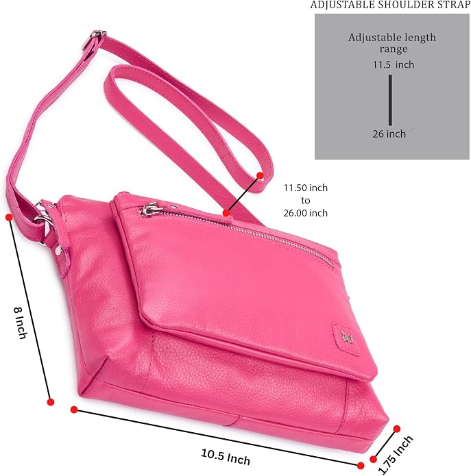 Wise Owl Accessories Small Soft Pebbled Real Leather Crossbody Handbags Purses - Image 2