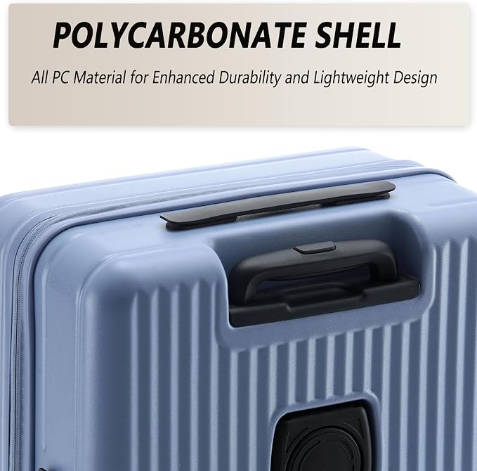 24 Inch Top Opening Checked Travel Luggage Expandable - Image 6