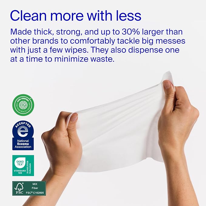 Coterie Baby Wipes for Sensitive Skin, Plant-Based and Plastic-Free Fibers - Image 3