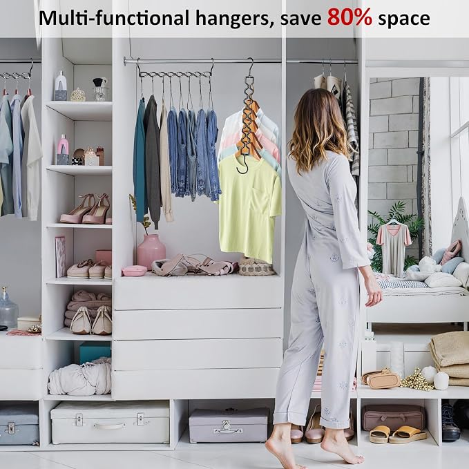 6 Pack Space Saving Hangers for Clothes, Heavy Duty 30Lbs Capacity Magic - Image 5