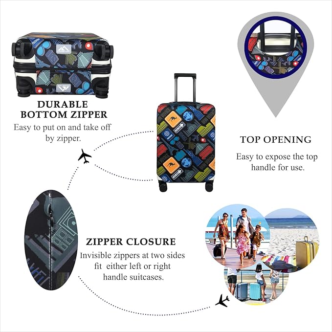 Explore Land Travel Luggage Cover Suitcase Protector Fits 18-22 Inch Case - Image 3