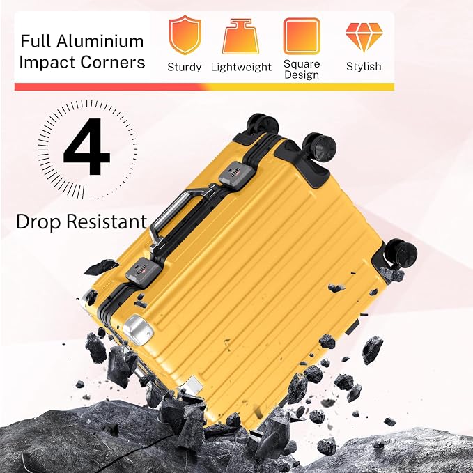 Krute Carry On Luggage 20 inch Aluminum Frame Suitcase - Image 9