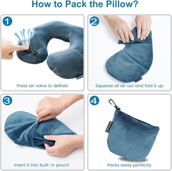 2Pack Inflatable Travel Neck Pillow - Image 7