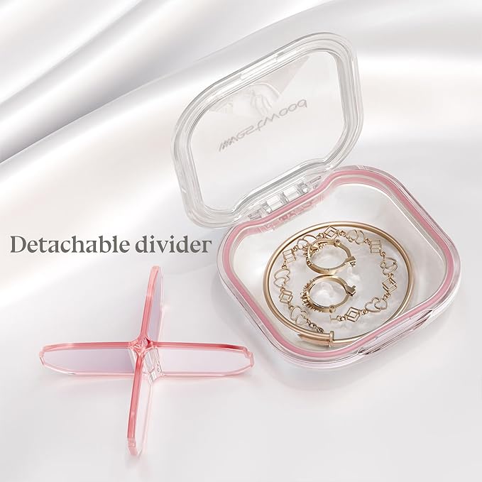 1 Pack Small Pink Pill Organizer, 4 Compartments, Compact Stylish Cute Travel - Image 3