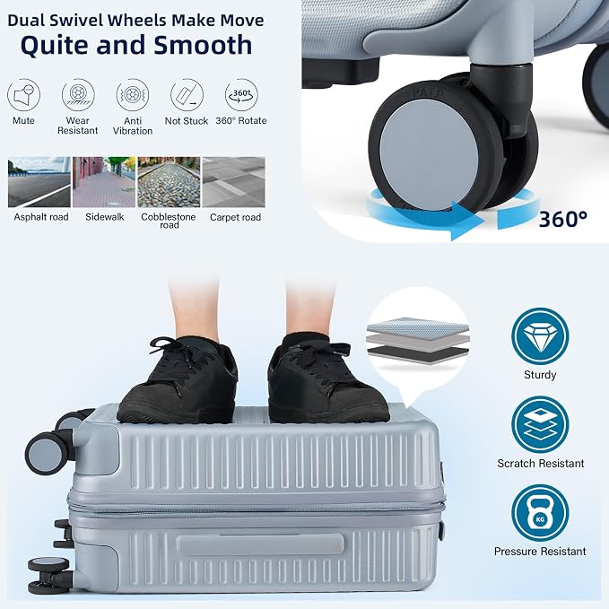 Hard Shell Suitcases Expandable Travel Luggage Sets 2 Piece, Carry on and Check - Image 6