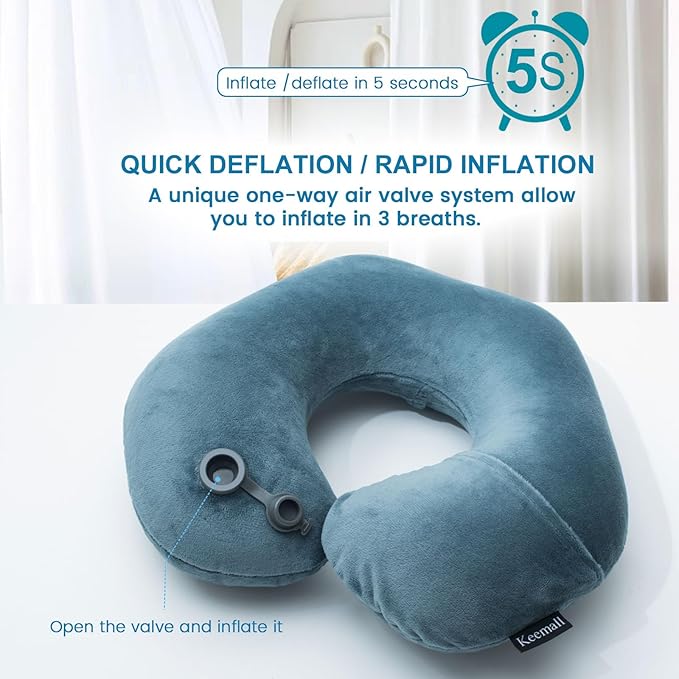 2Pack Inflatable Travel Neck Pillow - Image 9