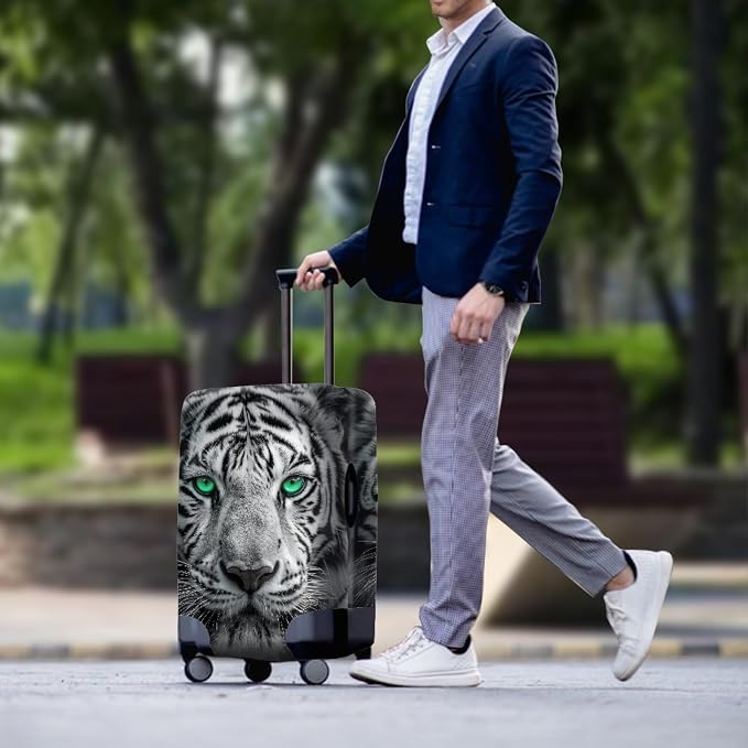 Tiger Animal 3D Printed Travel Luggage Suitcase Cover 26-29 Inch Cover Spandex - Image 3