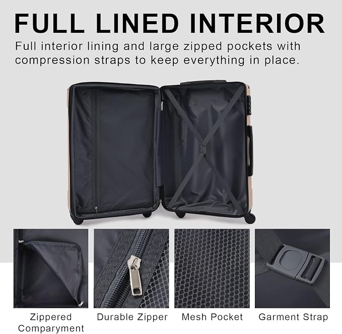 Merax 28 Inch Checked-Large Luggage - Image 8