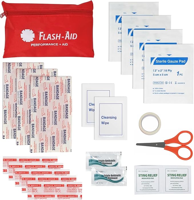First Aid Kit – 4-Pack of Compact Travel IFAKs – Mini First Aid Kits by FlashAid