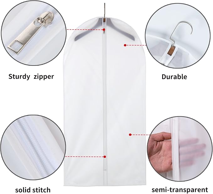 Garment Bags for Hanging Clothes, 6 Pack - Image 3