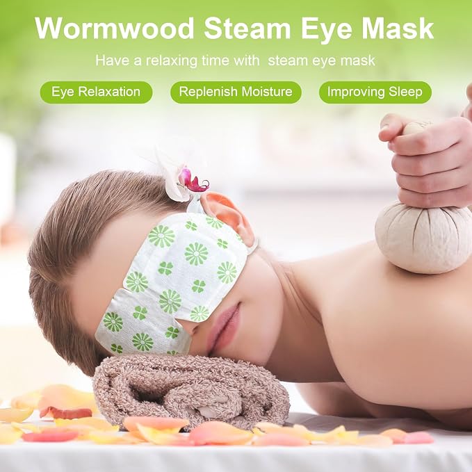 10 Packs Steam Eye Mask, Wormwood Steam Eye Masks Disposable, Self-Heating - Image 2