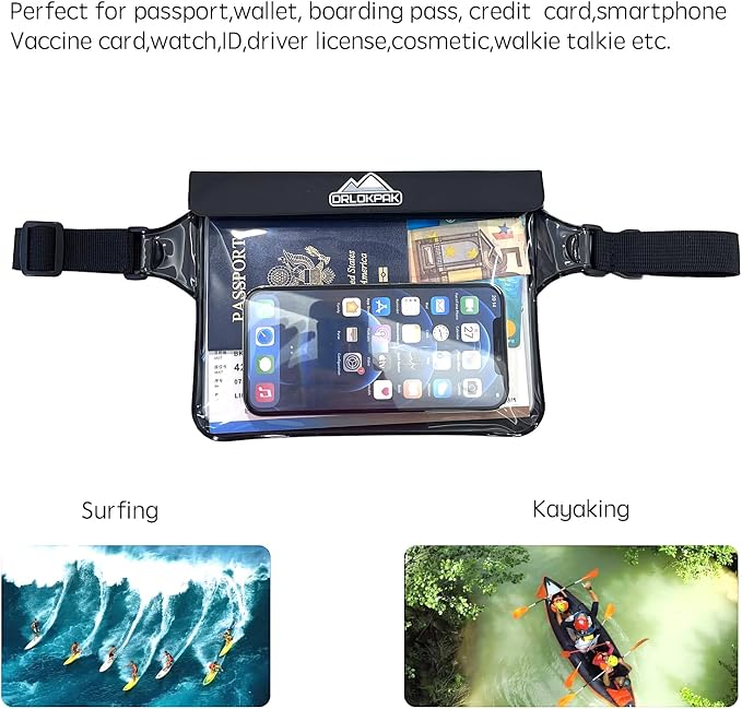 DRLOKPAK Waterproof Waist Bag Pouch Fanny Pack Bum Bag - Image 3
