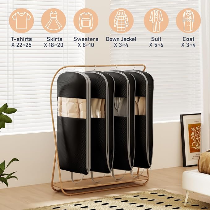 DIMJ 3 Pack 43" Garment Bags for Hanging Clothes - Image 5
