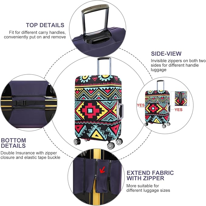 7-Mi Travel Luggage Cover Elastic Sleeve 22"-24" Anti-Scratch Suitcase - Image 2