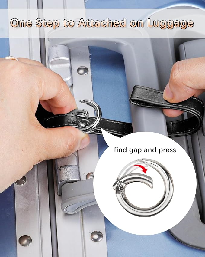 Teskyer Luggage Tags, 3 Pack PU Leather Luggage Tags - Image 2
