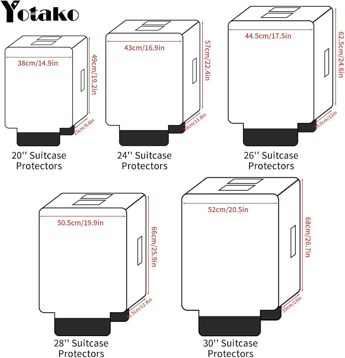 Yotako Clear PVC Suitcase Cover Protectors 24 Inch Luggage Cover - Image 9