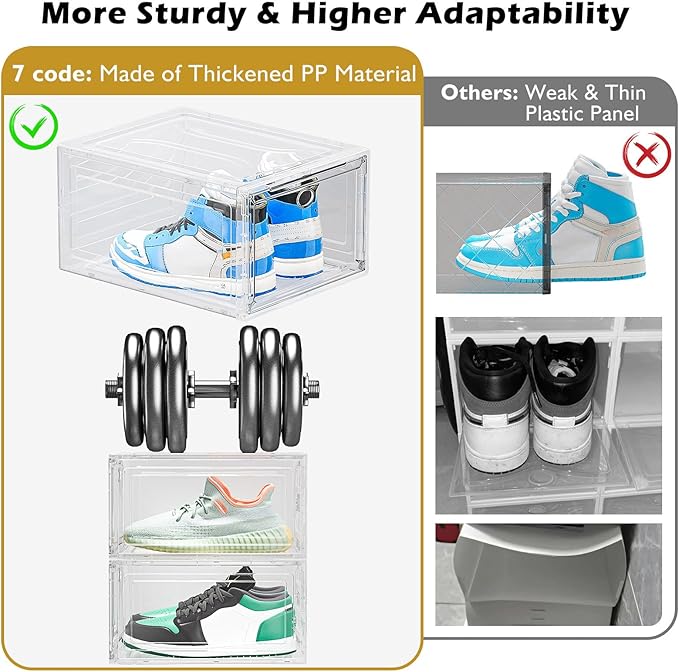 7 code Large Clear Shoe Boxes Organizer【Thicker Material】 Stronger Shoe Box - Image 5