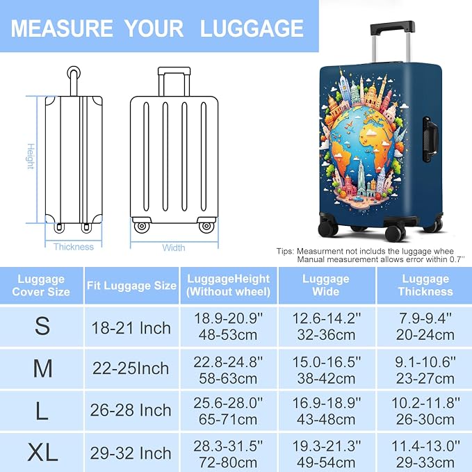 Luggage Cover Washable Suitcase Protector Anti-Scratch, Stretchable Fit - Image 2