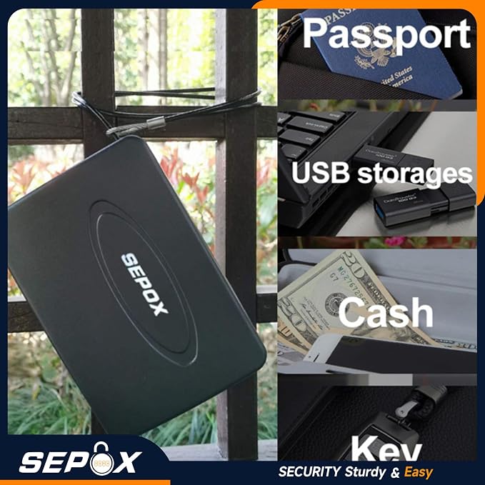 SEPOX 10Pcs Portable Security Case Lock Box Steel, Personal Travel Safe Storage - Image 9