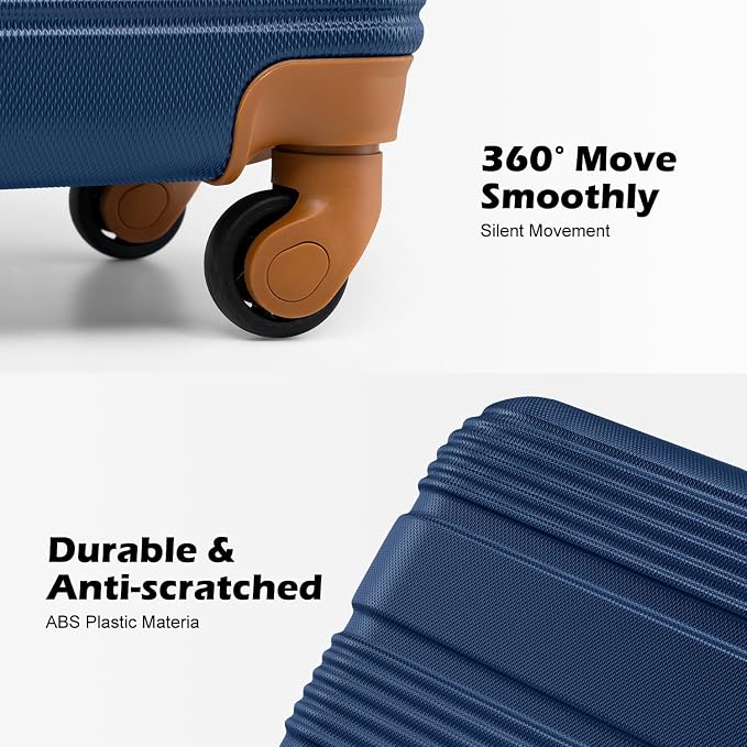 LONG VACATION 3 Piece Carry On Luggage 20 Inch Suitcase - Image 3